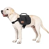 OneTigris - Lona de algodón para mascota, para exterior, ideal para viajes/camping/senderismo/bolsa para sillín de bicicleta, para perros medianos y grandes, Dog Saddle Bag, marrón