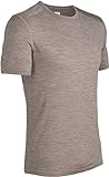 Icebreaker Shirt Kurzarm Oasis Short Sleeve Crewe - Top Interior térmico para Hombre, Color marrón, Talla L