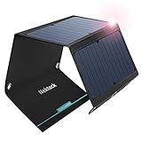 Cargador Solar Nekteck de 21 W (5 V / 3 A máx.) con 2 Puertos USB, IPX4, Impermeable, portátil y Plegable, Equipo de Senderismo, Camping, Panel Solar SunPower USB, Compatible con iPhone, iPad y más