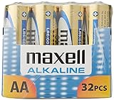 Maxell LR6 - Pack de 32 pilas alcalinas AA, color dorado