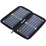 eceen Panel Solar, Cargador solar 10 W con cremallera único diseño de paquete para iPhone, iPad, iPod, Samsung, Smartphones Android y más
