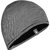 Icebreaker Mütze Pocket Hat Stripe - Gorro para Mujer, Color Negro, Talla Talla única