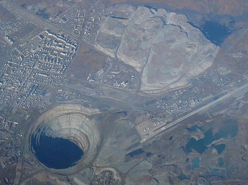 La Mina de diamantes Mir, una mina abandonada en Rusia