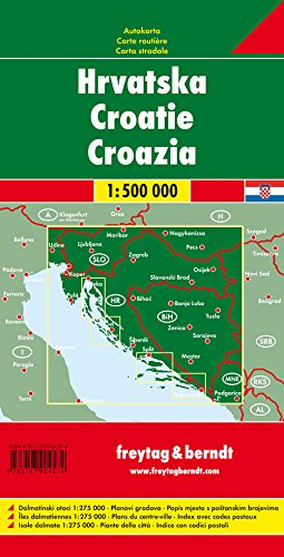 Croatia 1:500,000 (English, Spanish, French, Italian and German Edition) 1