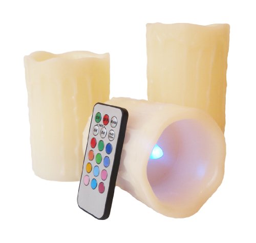 Frostfire Mooncandles - Vanilla Scented Dripping Wax Color Changing Candles with Remote Control, 4-inch/ 5-inch/ 6-inch 1