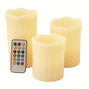 Frostfire Mooncandles - Vanilla Scented Dripping Wax Color Changing Candles with Remote Control, 4-inch/ 5-inch/ 6-inch 9