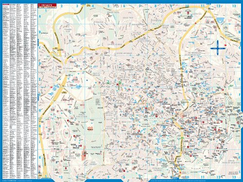 Laminated Jersusalem City Street Map by Borch (English Edition) 1