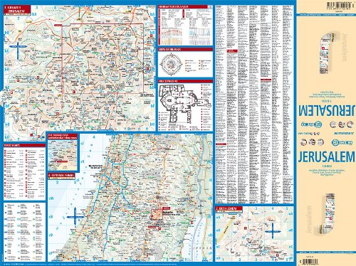Laminated Jersusalem City Street Map by Borch (English Edition) 2