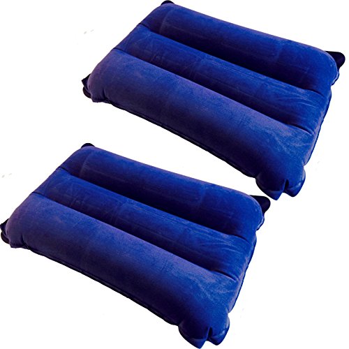 LUPO® Almohadas Inflables de Viaje - Cojines Hinchables de Lujo para Acampar - Material Flocado Suave (Paquete con 2) 1