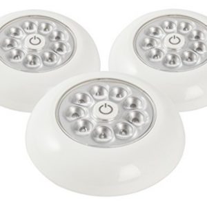 Mylite ML - 0003 WH - Lámpara de toque con 9 LED, funciona con pilas, 3 unidades, color blanco 9