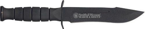 Smith & Wesson Search & Rescue CKSUR1 Clip Point Fixed Blade Knife Rubberized Aluminum Handle 12