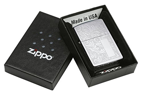 Zippo Venetian High Polish Chrome Pocket Lighter 2