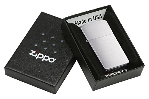 Zippo Brushed Chrome Slim Pocket Lighter 1