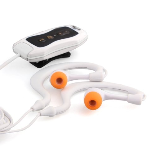 4 GB blanco resistente al agua auriculares MP3 de los deportes de agua de natación para reproductor de música 1