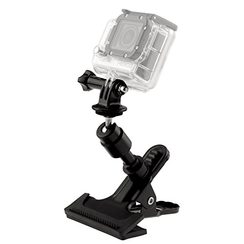Clamp Mount for Gopro Hero 5 Black, Session, Hero 4, Session, Black, Silver, Hero+ LCD, 3+, 3, 2, 1 and Compact Cameras - Dual Function - Includes a Clamp Mount / Ball & Socket Mount / 10"Gooseneck / Tripod Mount 2