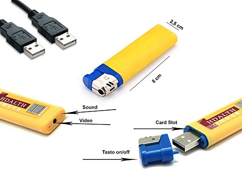 Mechero encendedor espía USB con cámara de vídeo memoria SD audio ampliable y resolución 1280 x 960 píxeles mws1337 1