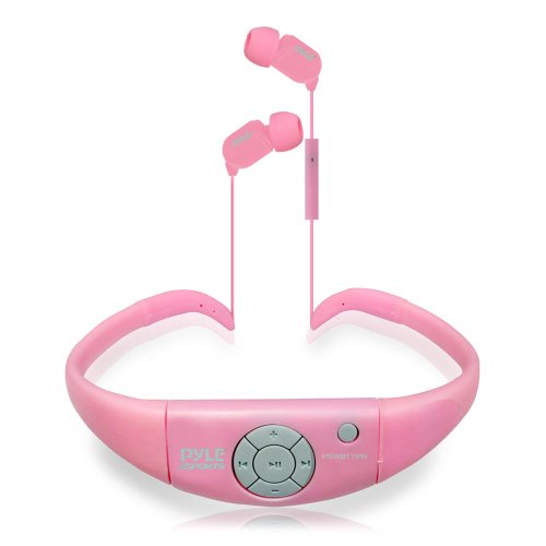 Pyle PSWBT7PN Active Sport Water Resistant Bluetooth Hands Free Wireless Stereo Headphones and Headset with Built in Microphone for Call Answering (Pink) 1