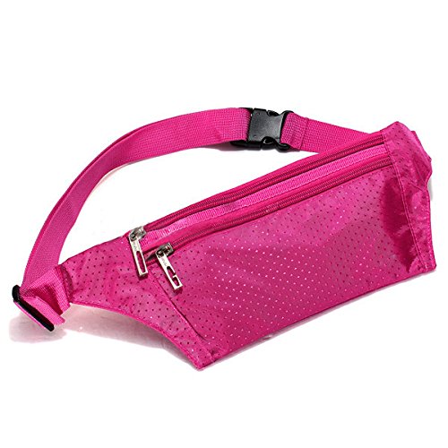 SODIAL(R) Unisex Bum bolso de la cintura de Handy Viajes Deporte Fanny Dinero Monedero Paquete Cinturon bolsa Zip - Rose 4
