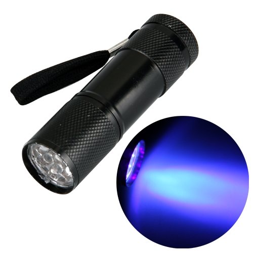 Ecloud Shop 9 LED Linterna Luz Ultravioleta Antorcha Detector de Billete falso 9