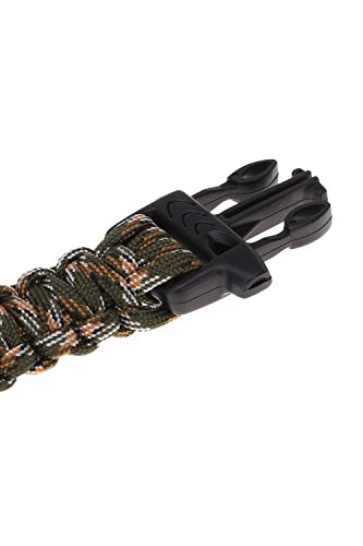 TOOGOO(R) Paracord Parachute Cord Emergency Kit Survival Bracelet Rope with Whistle Buckle Outdoor Camping Camo-4 2
