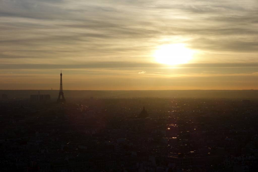 view from Sacré-Cœur at sunset